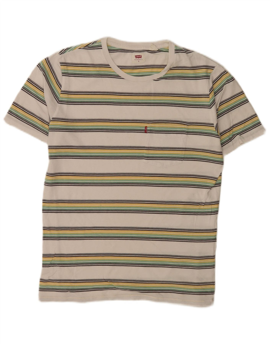 Ανδρικό T-Shirt Levi's Top Small White ριγέ βαμβακερό