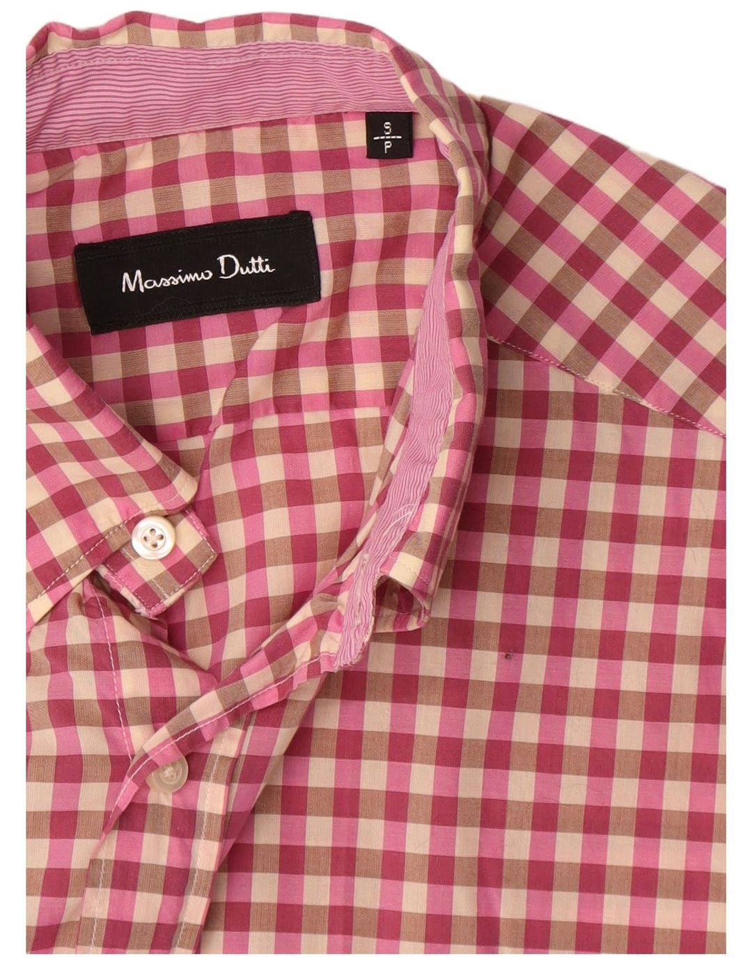 Ανδρικό πουκάμισο Massimo Dutti Μικρό Ροζ Καρό