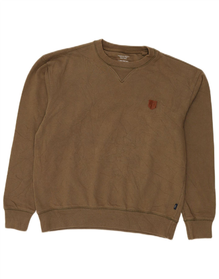 JACK & JONES Ανδρικό Φούτερ Jumper Μεσαίο Χακί Βαμβακερό