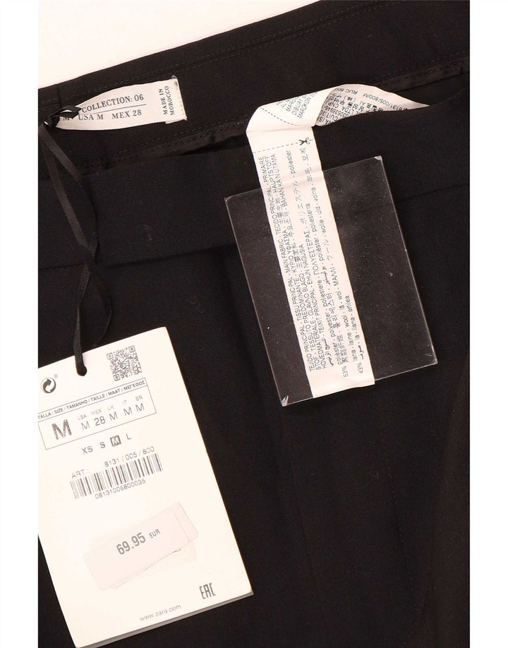 Zara Γυναικείο φαρδύ παντελόνι Casual Medium W28 L35 Μαύρο Πολυεστέρας