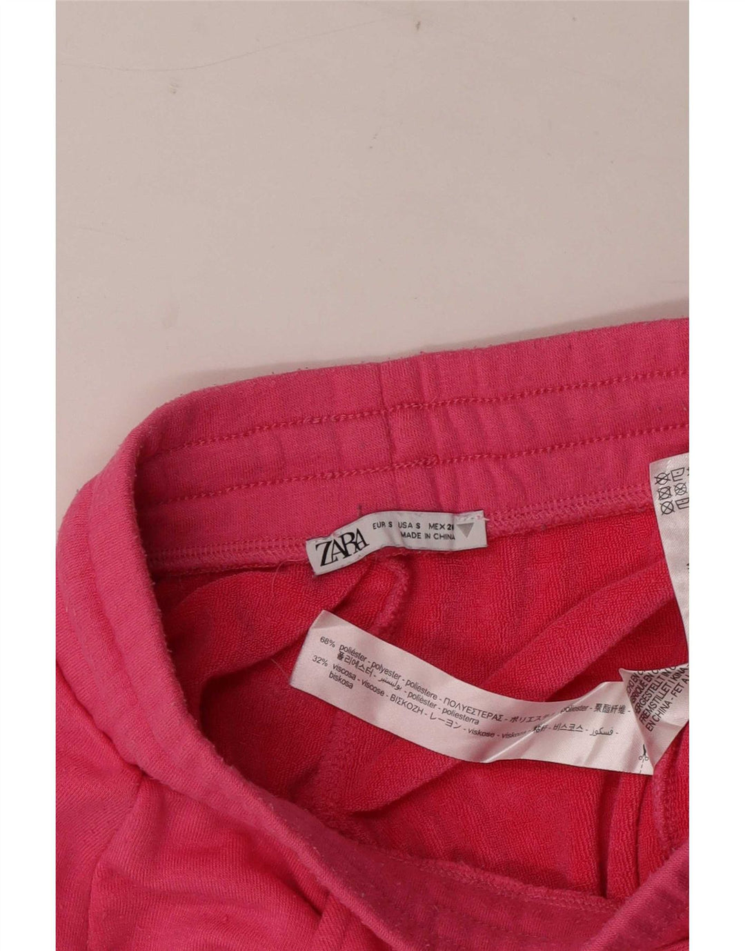 Zara Γυναικείο αθλητικό σορτς UK 8 Small Pink Polyester