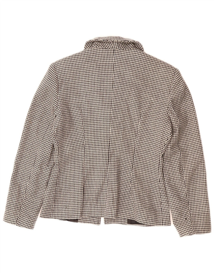 VINTAGE Γυναικείο Μπουφάν σακάκι IT 42 Μεσαίο μαύρο Houndstooth μαλλί