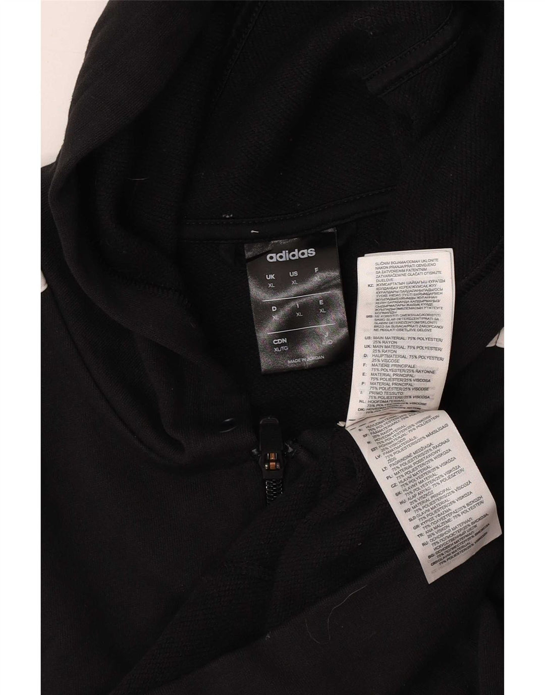 Ανδρικό πουλόβερ Adidas με φερμουάρ XL Μαύρο πολυεστέρα