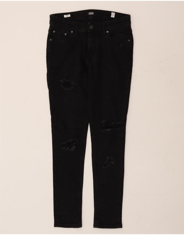 Jack & Jones Boys Liam Distressed Skinny Jeans 13-14 ετών W28 L28 Μαύρο