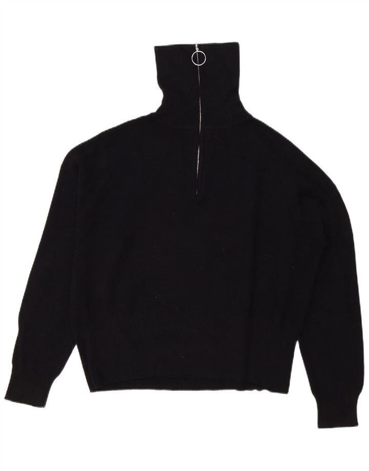 JACK WILLS Γυναικείο πουλόβερ μεγάλου μεγέθους με φερμουάρ UK 14 μεγάλο μαύρο