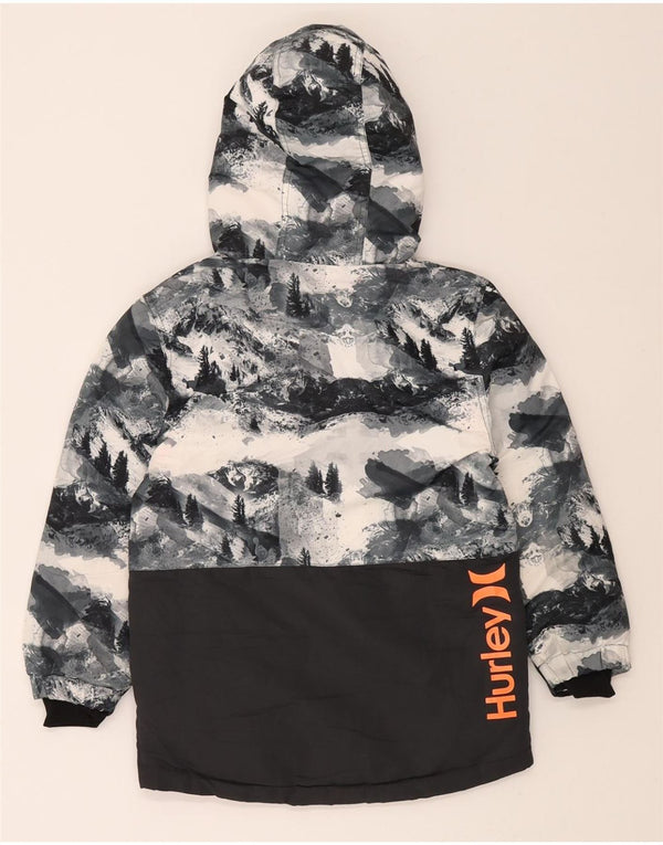 HURLEY Boys Graphic Windbreaker Jacket 7-8 Years Small Black Colourblock