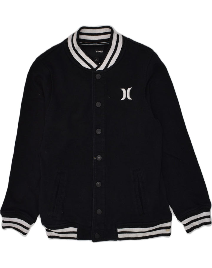 Μπουφάν HURLEY Boys Graphic Varsity 11-12 ετών μεγάλο μαύρο βαμβακερό