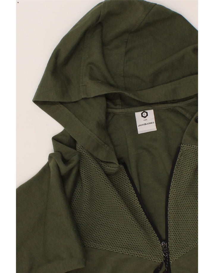 JACK & JONES Mens Zip Hoodie Sweater Medium Green Cotton Vintage Jack & Jones and Second-Hand Jack & Jones from Messina Hembry 