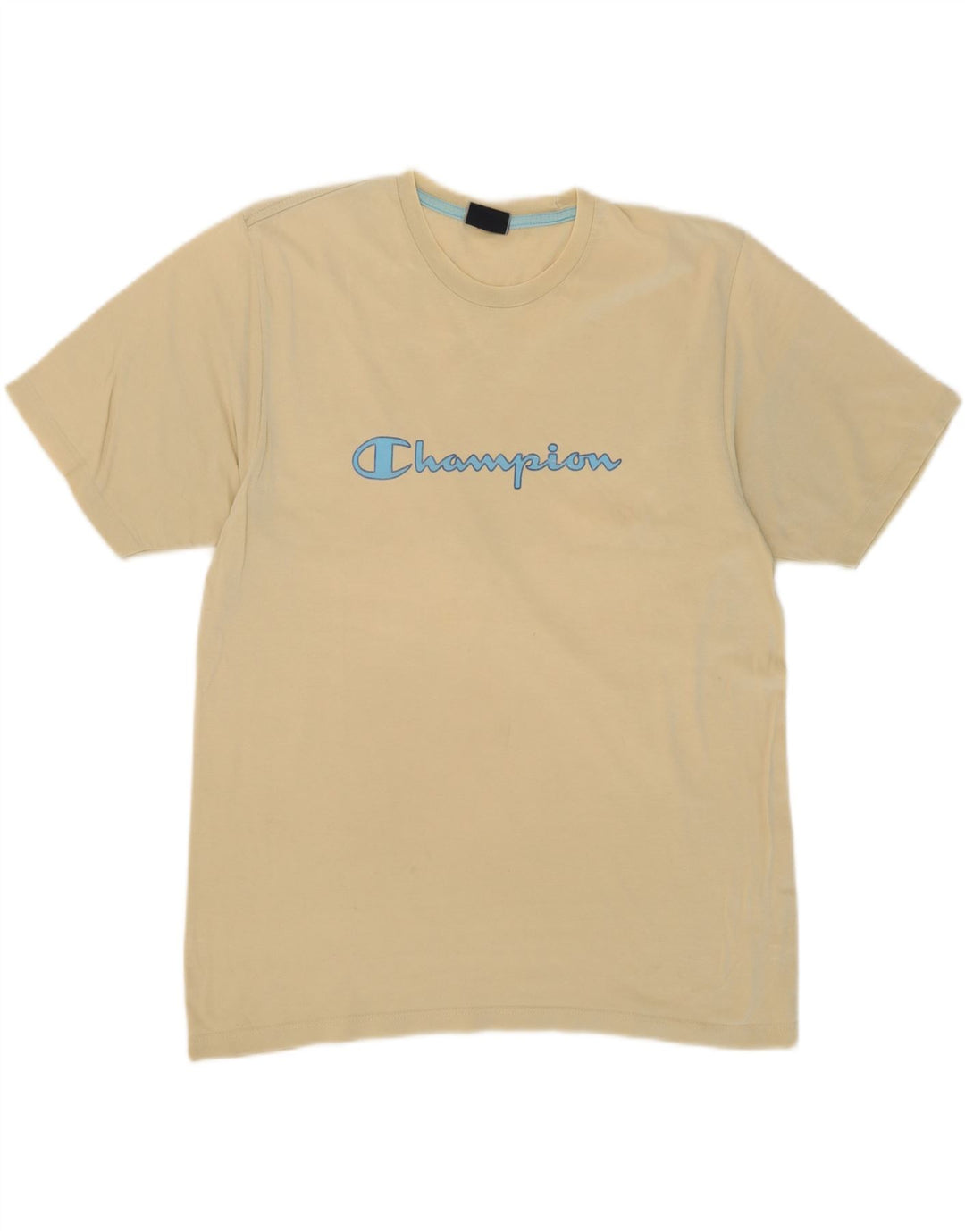 CHAMPION Mens Graphic T-Shirt Top XL Yellow Vintage Champion and Second-Hand Champion from Messina Hembry 