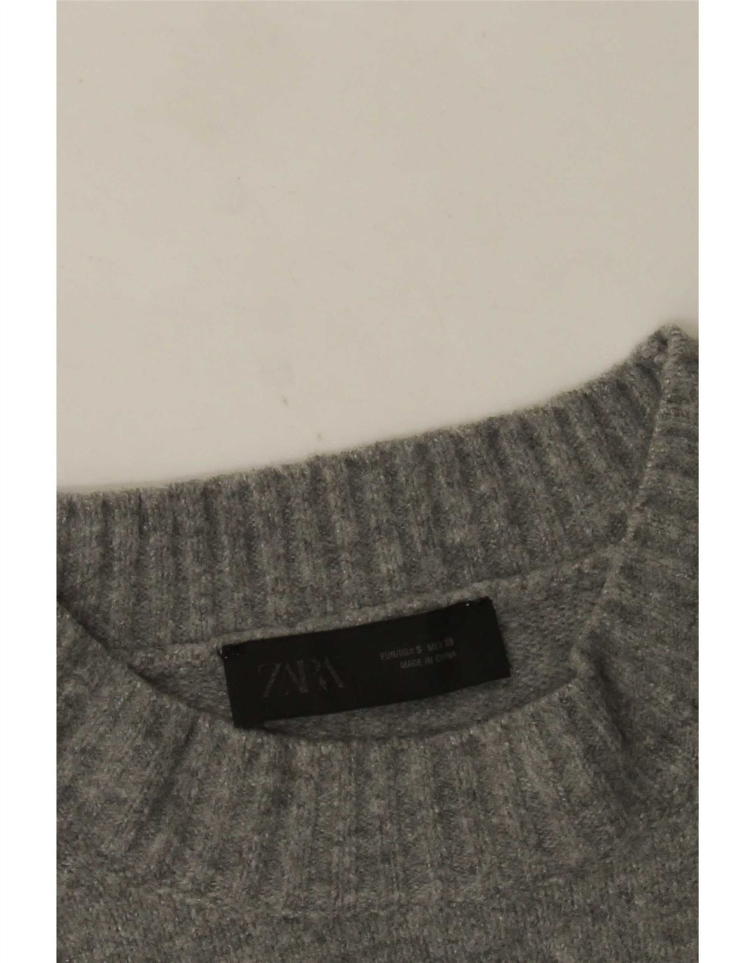 Zara Γυναικείο πουλόβερ με λαιμόκοψη μεγάλου μεγέθους UK 10 Small Grey
