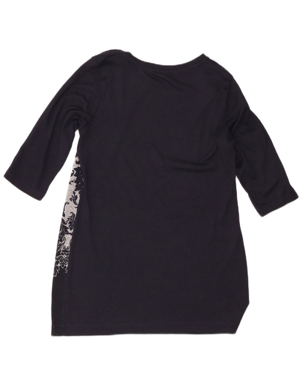 Marks & Spencer Γυναικείο φόρεμα 3/4 Sleeve Shift UK 16 Large Navy Blue Paisley