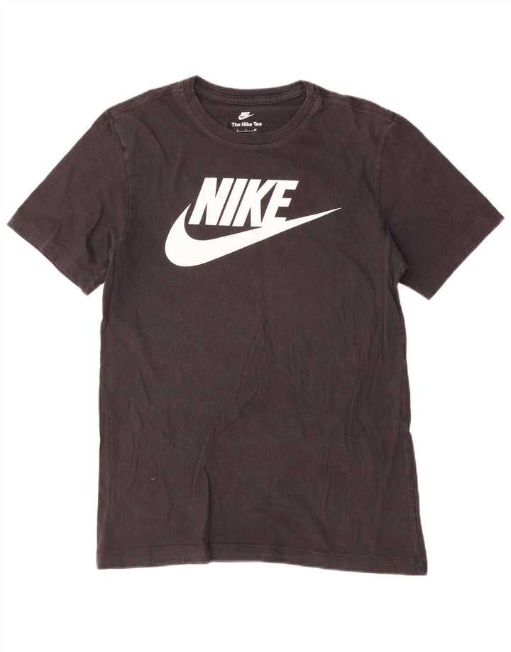 Ανδρικό γραφικό μπλουζάκι Nike, μικρό μαύρο βαμβακερό