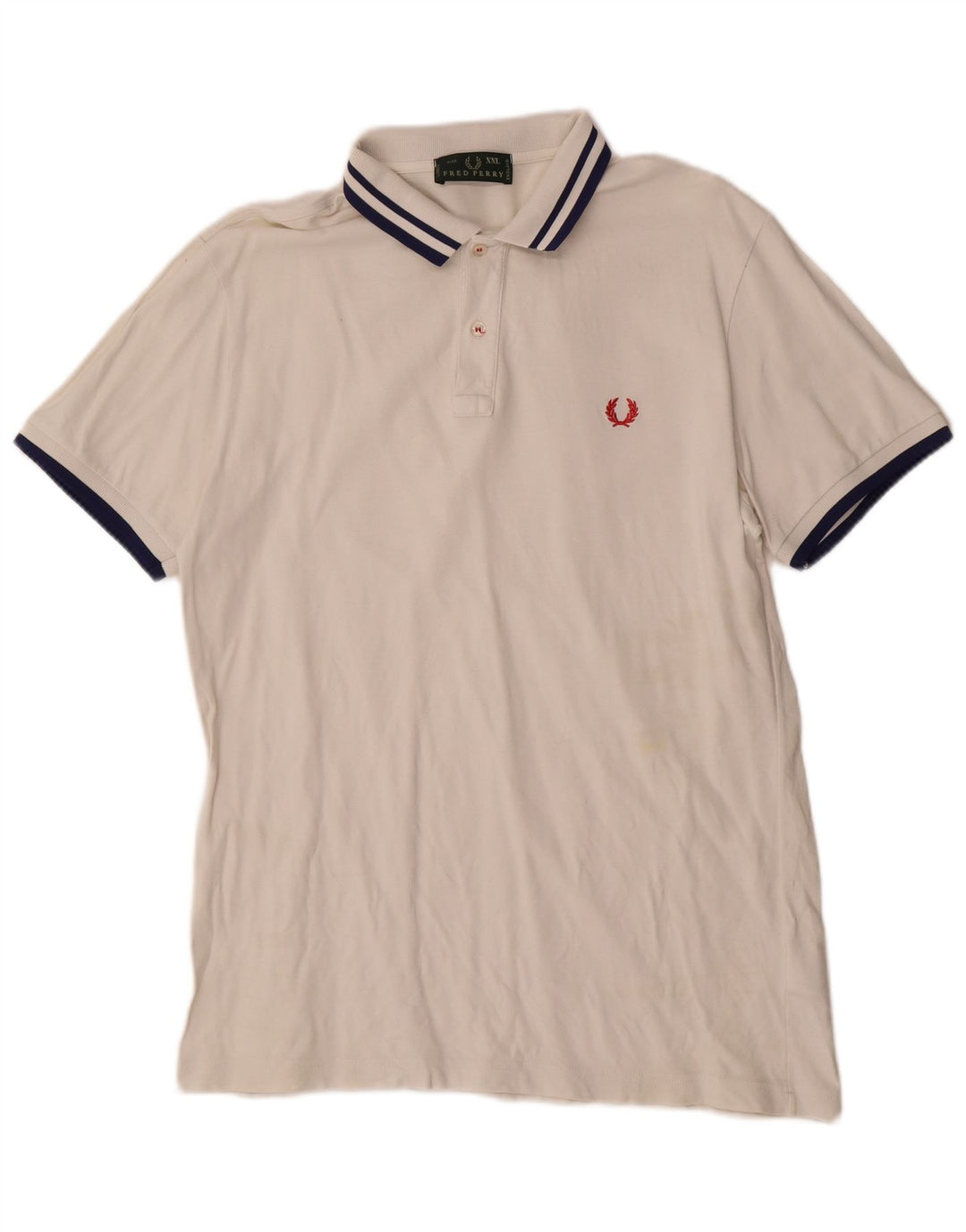 Fred Perry Ανδρικό Πόλο Μπλουζάκι 2XL Λευκό βαμβακερό ριγέ