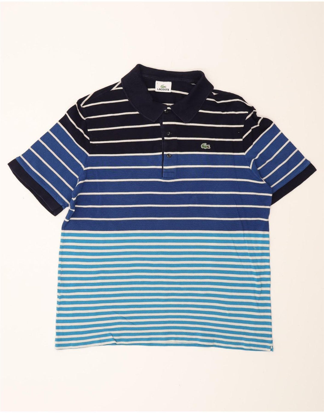 Ανδρικό πουκάμισο πόλο Lacoste, μέγεθος 6 XL, βαμβακερό μπλε ριγέ
