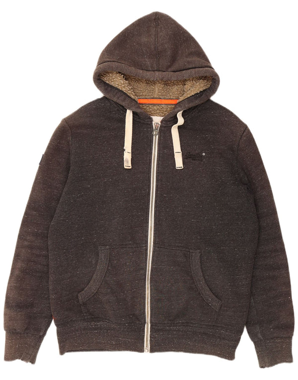 Superdry Ανδρικό πουλόβερ Sherpa Zip Hoodie XL Γκρι βαμβακερό