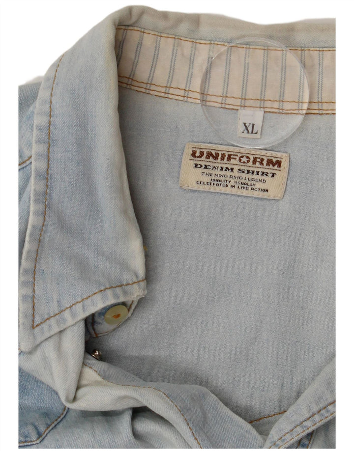 Ανδρικό τζιν πουκάμισο UNIFORM XL Μπλε