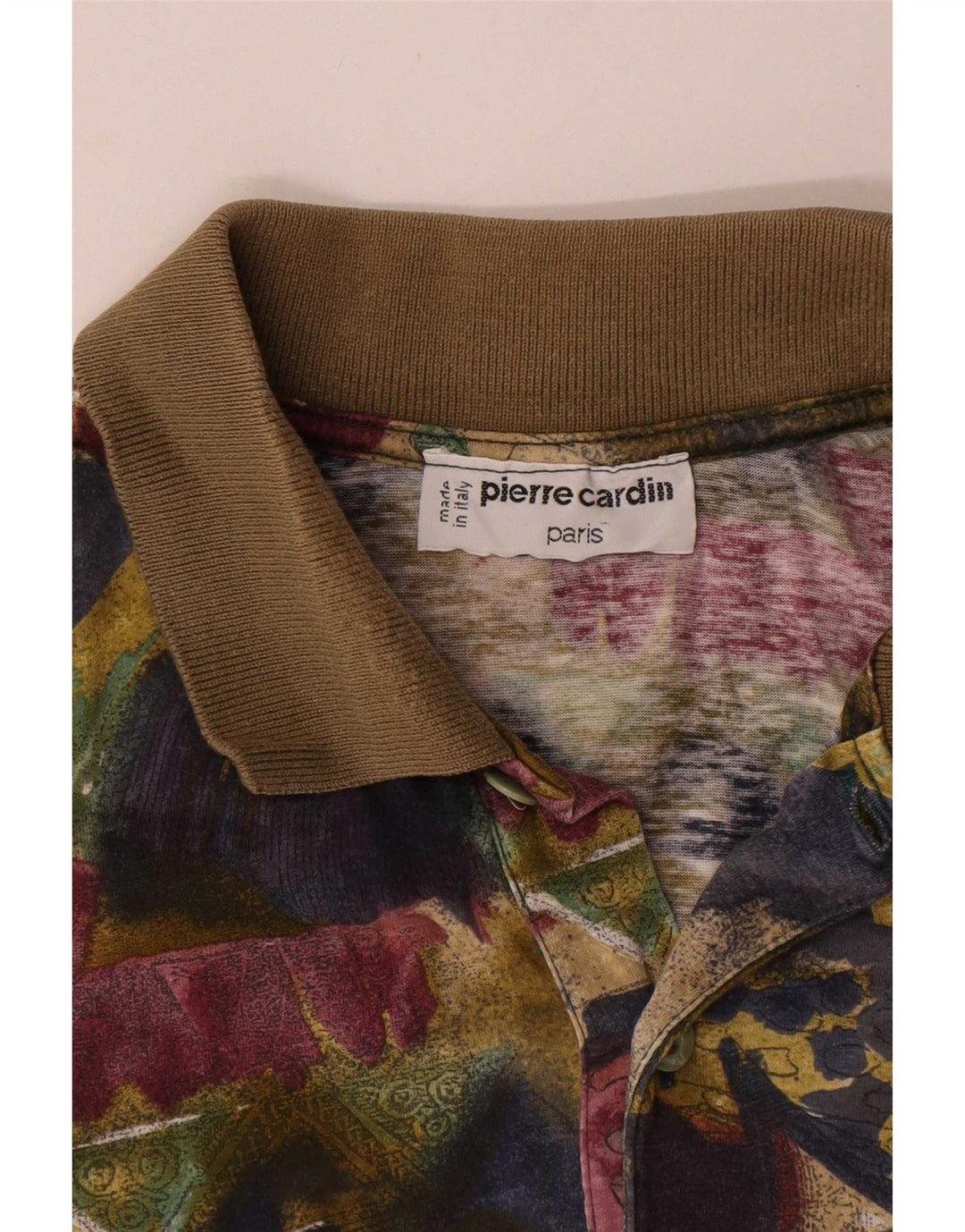 Ανδρικό γραφικό πόλο μπλουζάκι Pierre Cardin, μεσαίο πολύχρωμο γεωμετρικό βαμβάκι