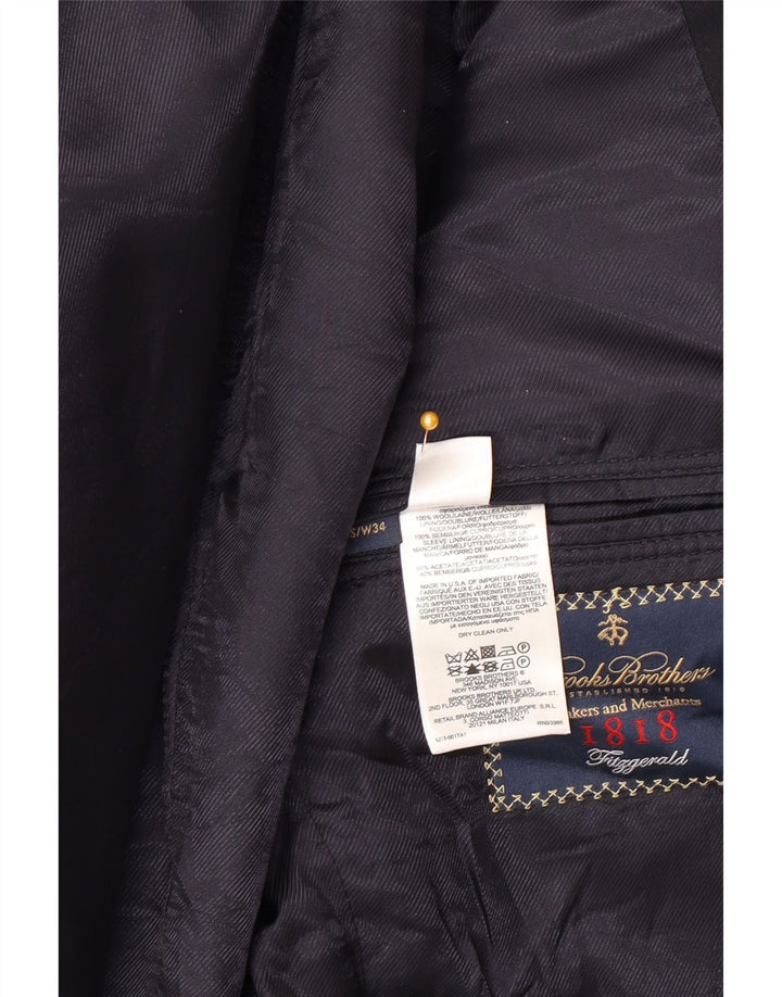 Brooks Brothers Ανδρικό μπλέιζερ με 2 κουμπιά μπουφάν UK 40 Large Navy Blue Wool