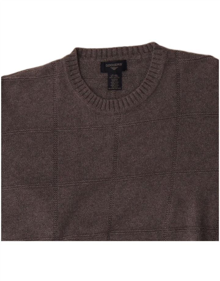 Ανδρικό πουλόβερ Dockers Tall Crew με λαιμόκοψη μεγάλο γκρι βαμβακερό