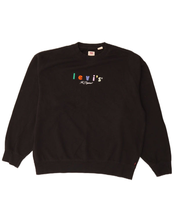 Ανδρικό φούτερ LEVI'S Relaxed Graphic Jumper μεγάλο μαύρο βαμβακερό