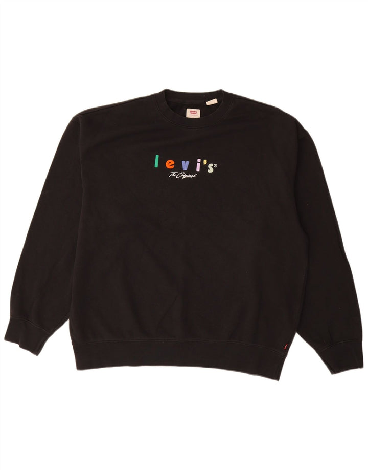 Ανδρικό φούτερ LEVI'S Relaxed Graphic Jumper μεγάλο μαύρο βαμβακερό