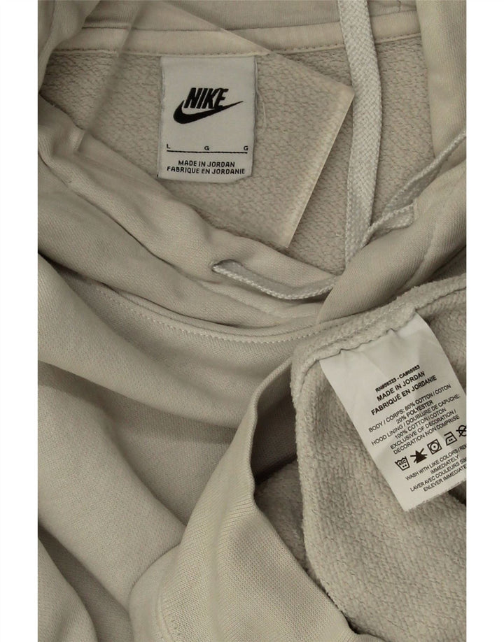 Ανδρικό μπλουζάκι με κουκούλα Nike, μεγάλο σε λευκό βαμβακερό χρώμα