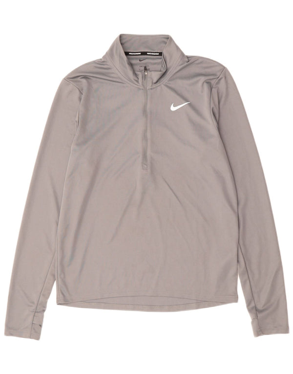 Ανδρική φόρμα πουλόβερ με φερμουάρ Dri Fit NIKE Top Small Grey Polyester