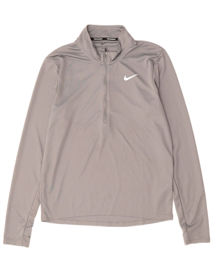 Ανδρική φόρμα πουλόβερ με φερμουάρ Dri Fit NIKE Top Small Grey Polyester