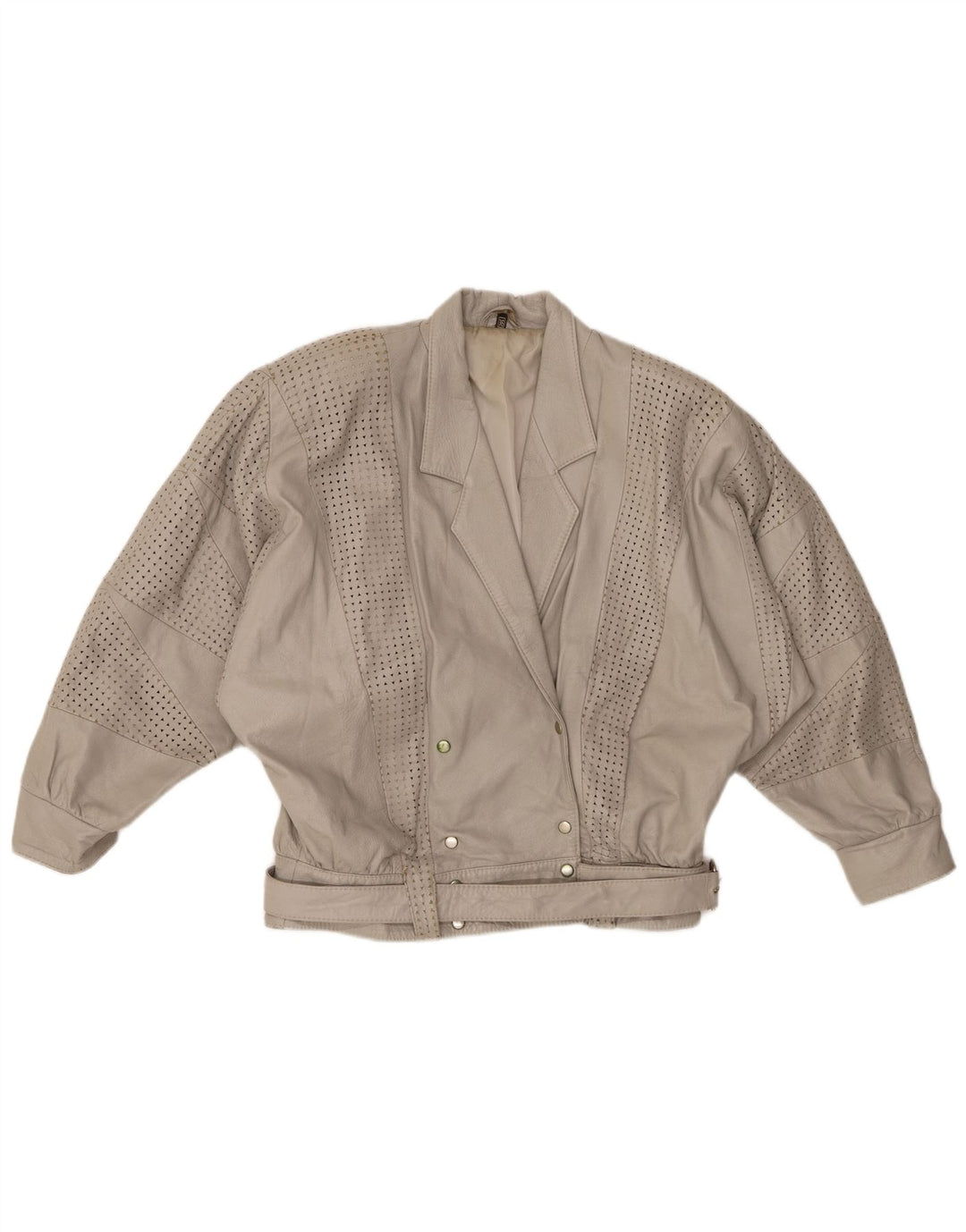 GABRIELLA BENELLI Γυναικείο μπουφάν υπερμεγέθη EU 36 Small Grey Leather