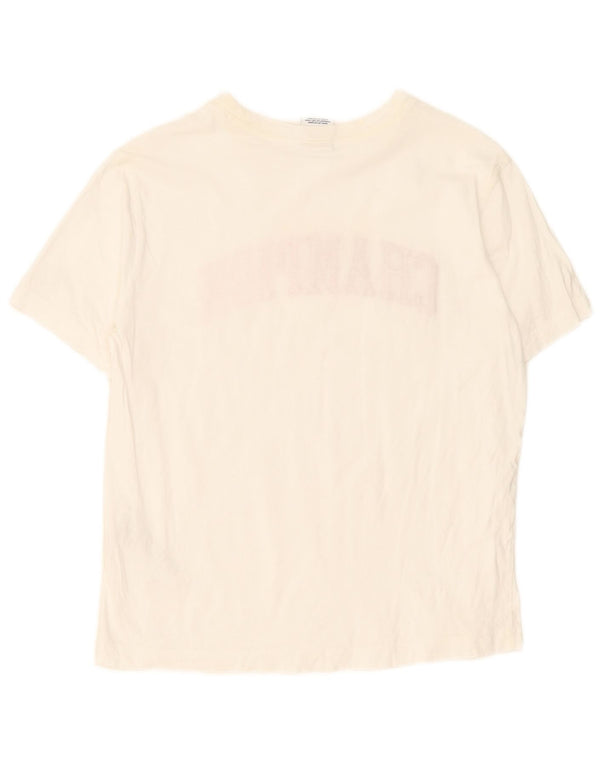 Champion Womens Oversized Graphic T-Shirt Top UK 6 XS White Cotton