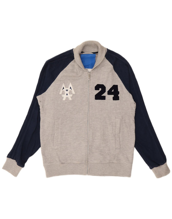 Ανδρική φόρμα γυμναστικής ADIDAS γραφικό τζάκετ μεγάλο γκρι βαμβακερό