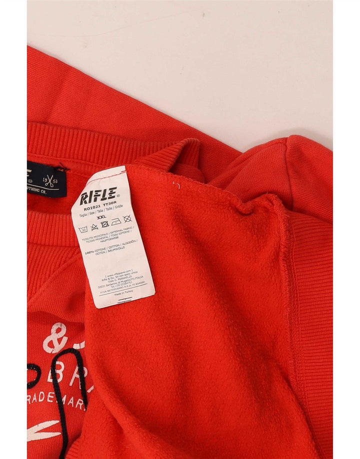 Rifle Ανδρικό γραφικό φούτερ Jumper 2XL Κόκκινο βαμβακερό