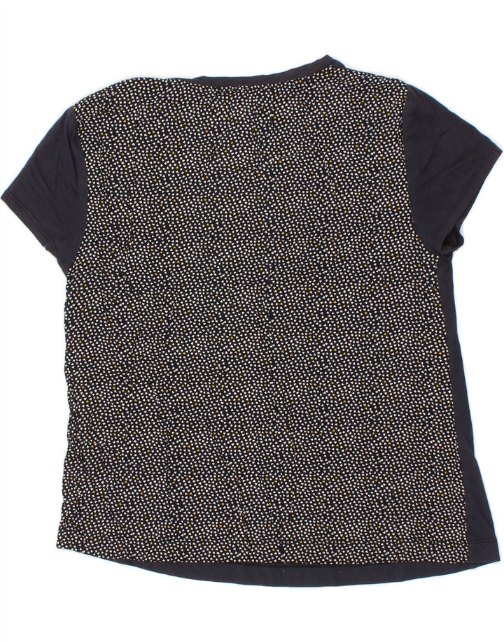 LEVI'S Womens Abstract Pattern T-Shirt Top UK 10 Small Navy Blue Vintage Levi's and Second-Hand Levi's from Messina Hembry 