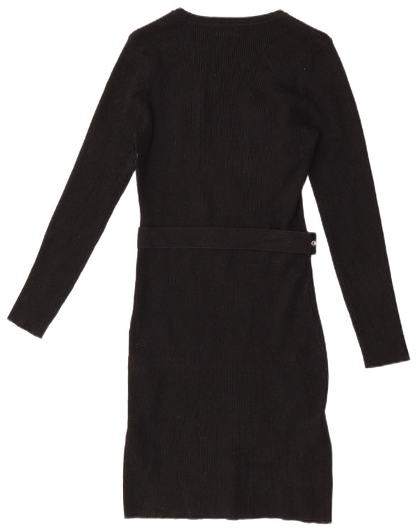 Lipsy Γυναικείο Military Jumper φόρεμα UK 10 Small Black Polyamide