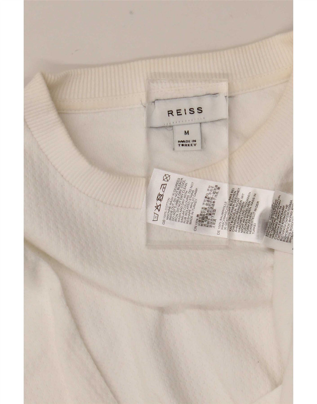 Ανδρικό T-Shirt Reiss Top από μεσαίο λευκό βαμβακερό