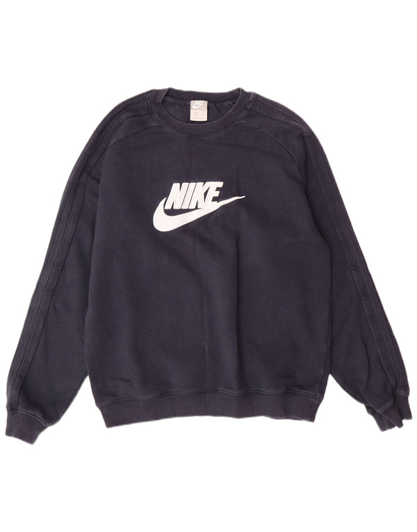 Ανδρικό γραφικό φούτερ NIKE Jumper UK 39/41 Medium Navy Blue Cotton