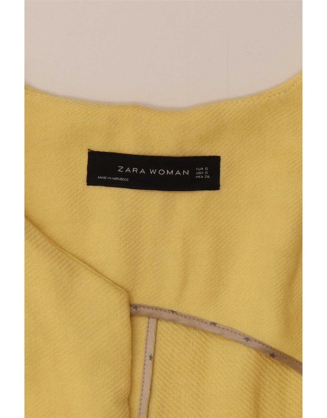 Zara Γυναικείο Ανοιχτό Παλτό UK 10 Μικρή Κίτρινη Βισκόζη