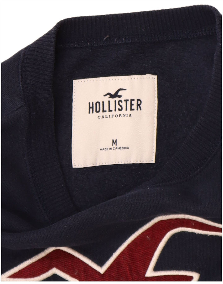 Ανδρικό γραφικό φούτερ Hollister Jumper Medium Navy Blue βαμβακερό