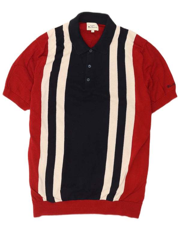 Ben Sherman Ανδρικό πουλόβερ με κοντό μανίκι πόλο με λαιμόκοψη XL κόκκινο χρώμα