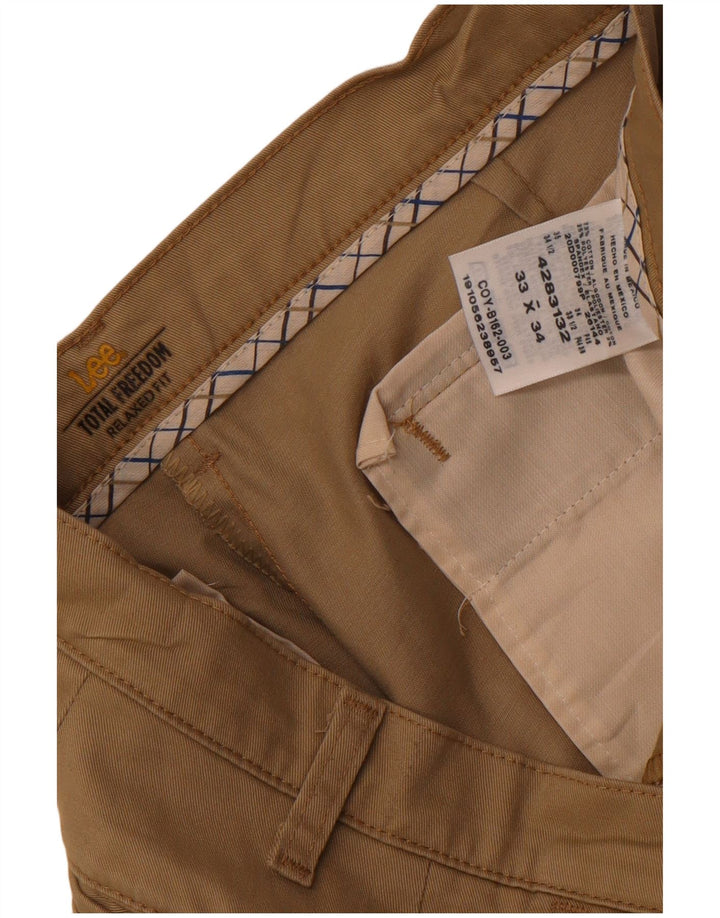 Ανδρικό παντελόνι Chino Lee Relaxed Fit W33 L34 Beige βαμβακερό