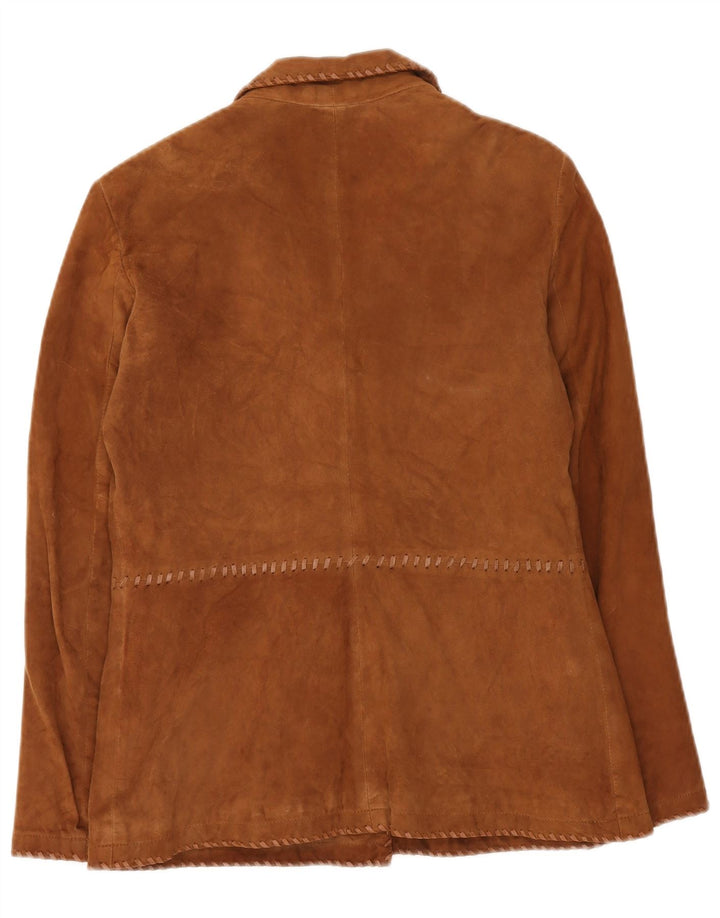 CONBIPEL Γυναικείο Suede Blazer Jacket IT 48 XL Καφέ Δερμάτινο με 2 κουμπιά