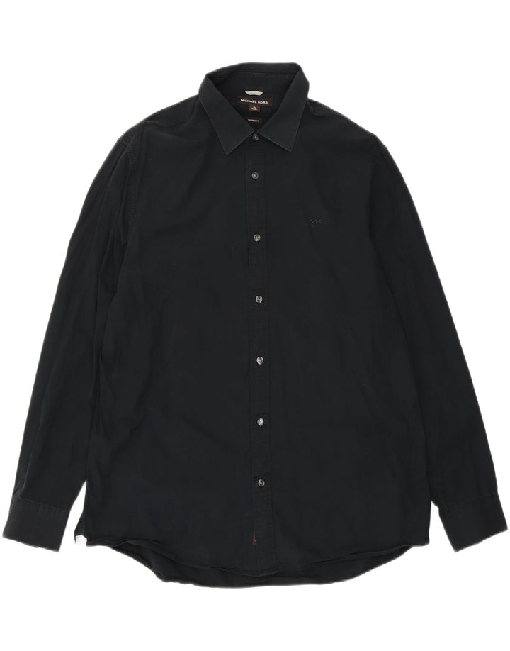 MICHAEL KORS Mens Tailored Fit Shirt XL Black Cotton Vintage Michael Kors and Second-Hand Michael Kors from Messina Hembry 