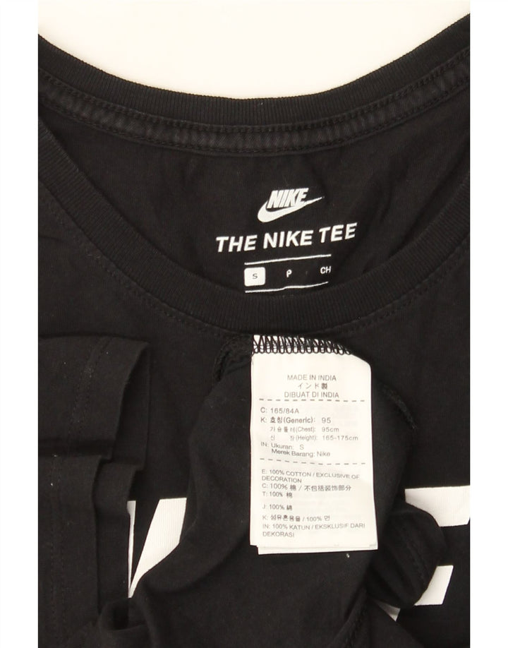 Ανδρικό γραφικό μπλουζάκι Nike, μικρό μαύρο βαμβακερό