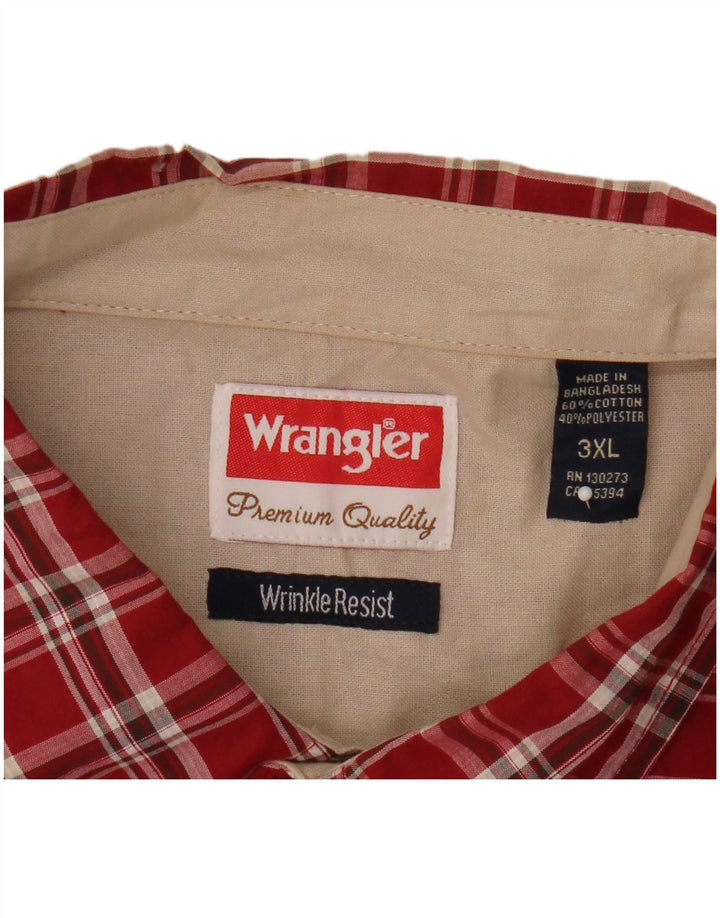 Ανδρικό κοντομάνικο πουκάμισο Wrangler 3XL Red Check Cotton