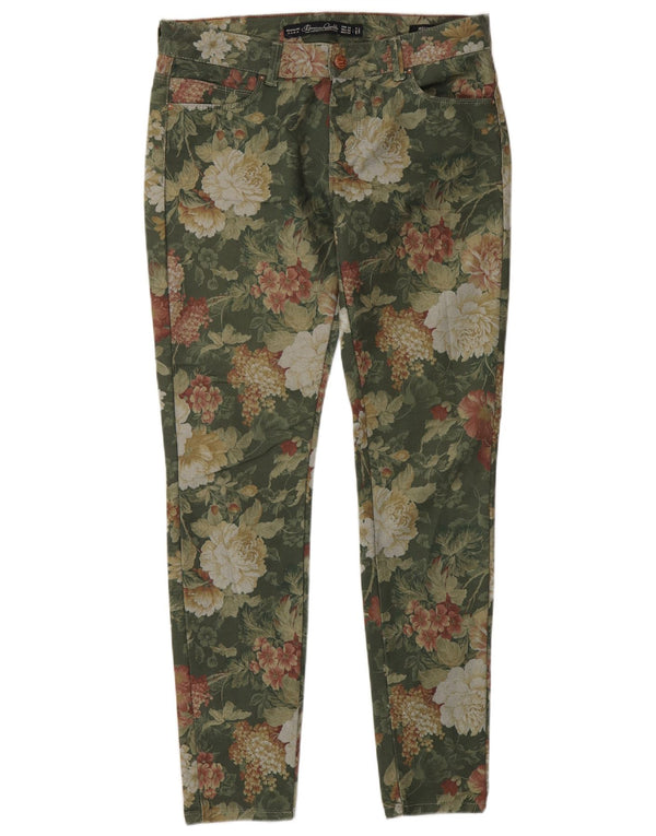Zara Γυναικείο παντελόνι Jegging EU 38 Small W28 L30 Green Floral