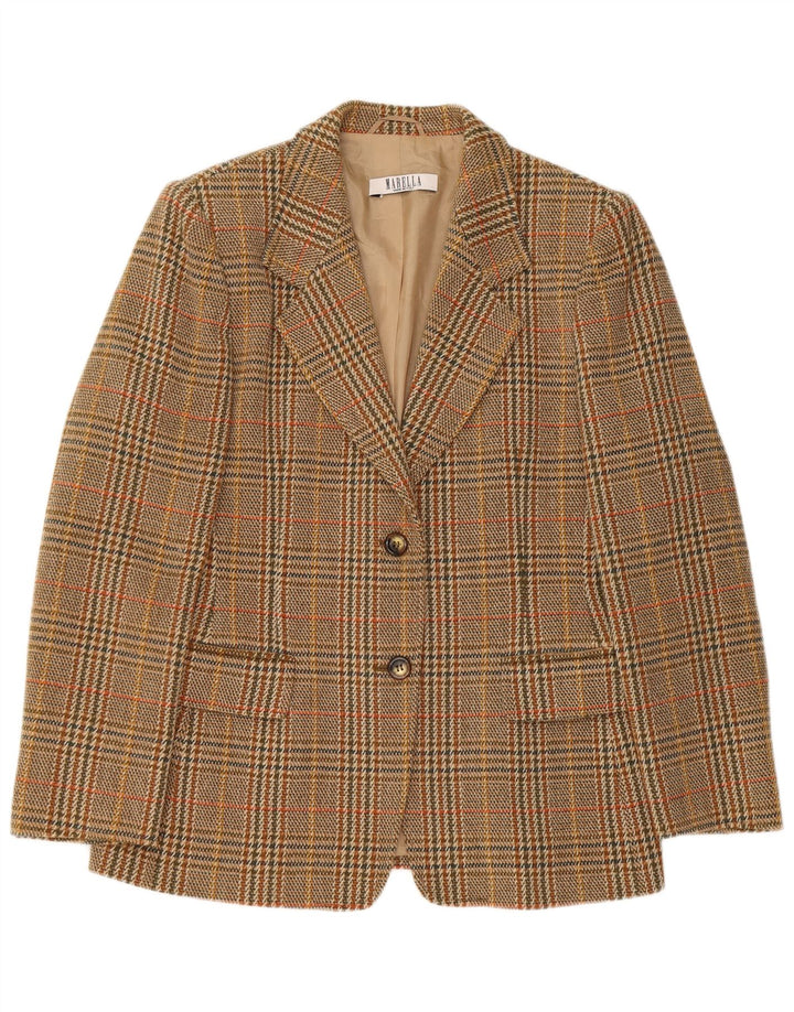 Marella Γυναικείο σακάκι σακάκι με 2 κουμπιά UK 16 Large Brown Houndstooth
