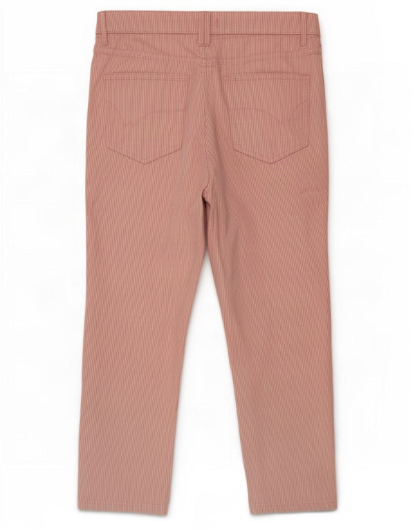 White Stuff Γυναικείο Cropped Παντελόνι UK 14 Large W34 L23 Pink Pinstripe