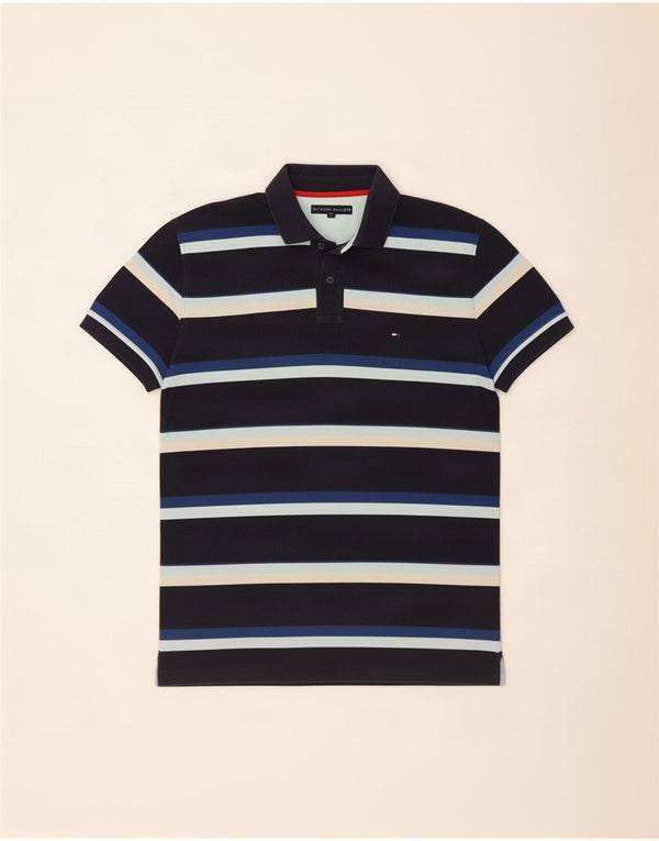 Tommy Hilfiger Ανδρικό Πόλο Μπλουζάκι Μεγάλο Βαμβακερό Μπλε Navy ριγέ