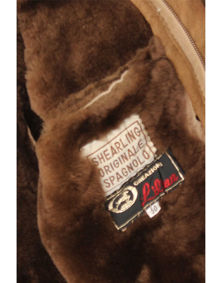 Vintage Ανδρικό Shearling Jacket IT 50 Large Brown