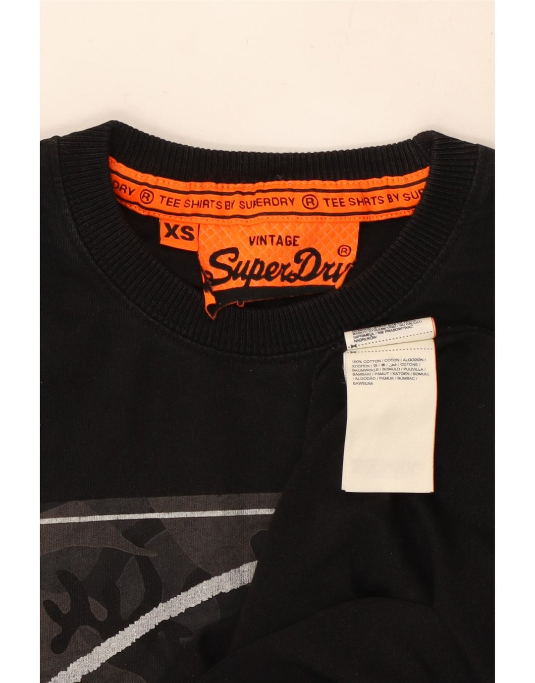 Ανδρικό γραφικό T-Shirt SUPERDRY Top XS Μαύρο βαμβακερό